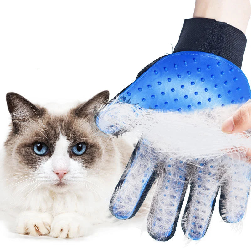 Gant de toilettage pour chat et chien - Brosse anti-poils