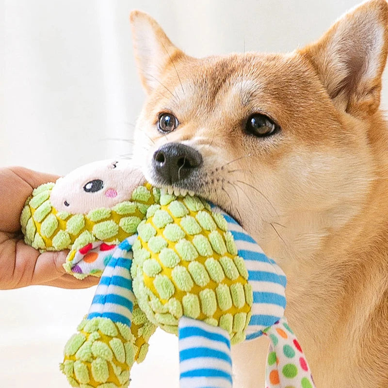Peluche interactive résistante pour chien et chat - Jouet à mâcher qui couine
