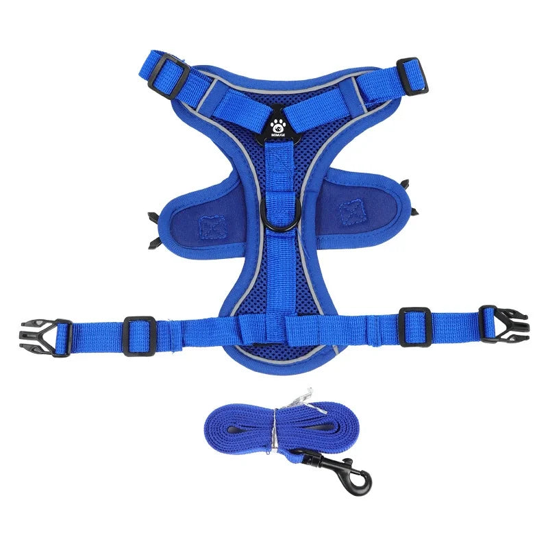 Harnais anti-traction pour chien avec laisse - Réglable et réfléchissant