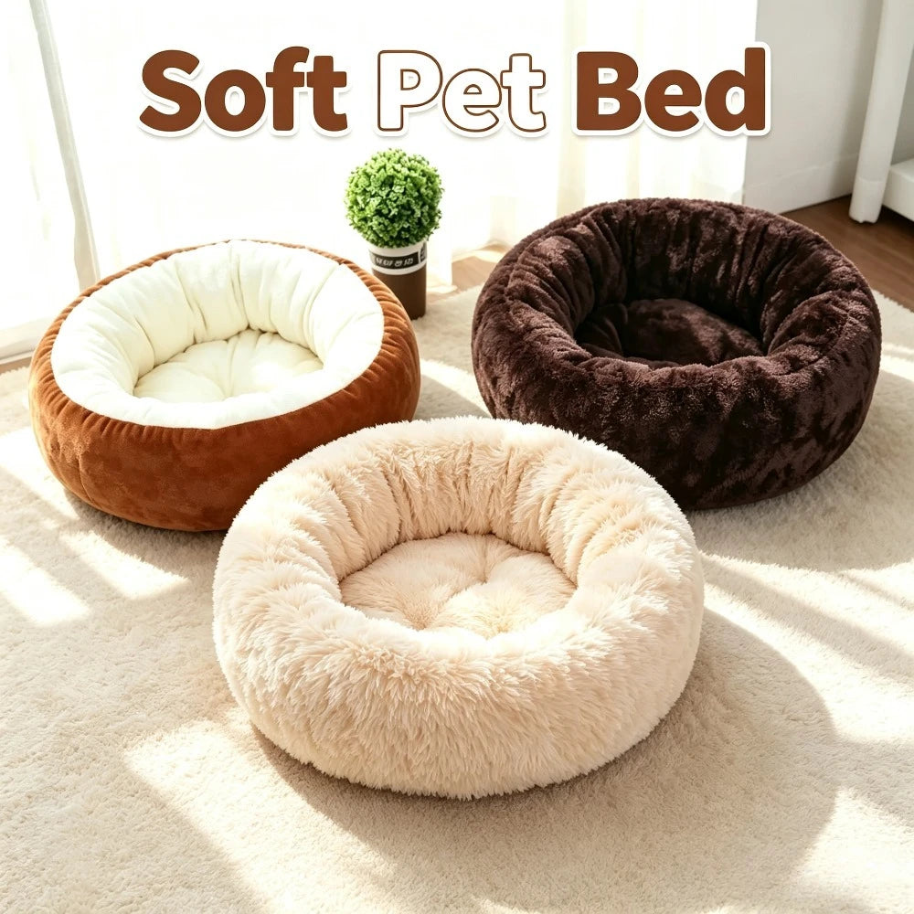 Panier douillet rond pour petit chien ou chat