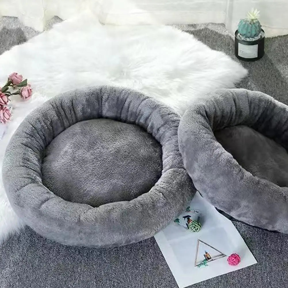 Panier rond moelleux pour chat et chien - Coussin douillet toutes saisons