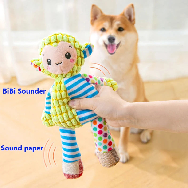 Peluche interactive résistante pour chien et chat - Jouet à mâcher qui couine