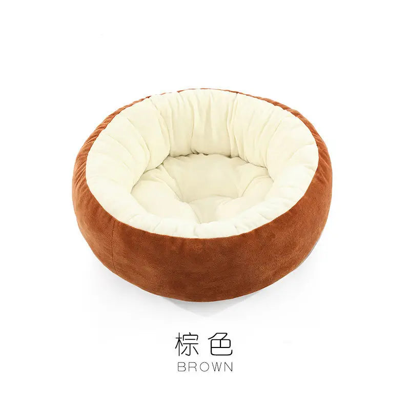 Panier douillet rond pour petit chien ou chat