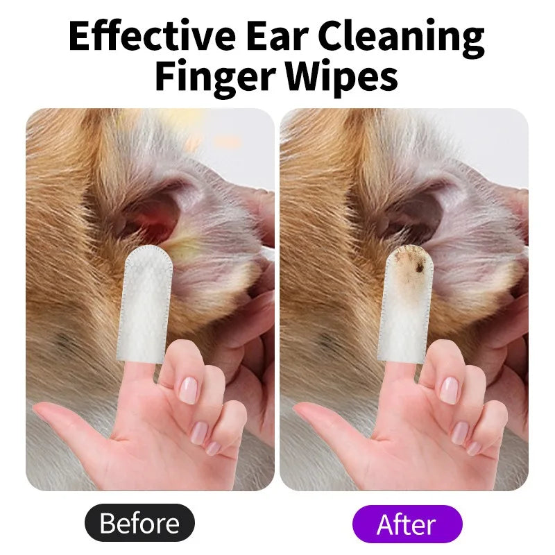 Lingettes nettoyantes pour oreilles chien et chat