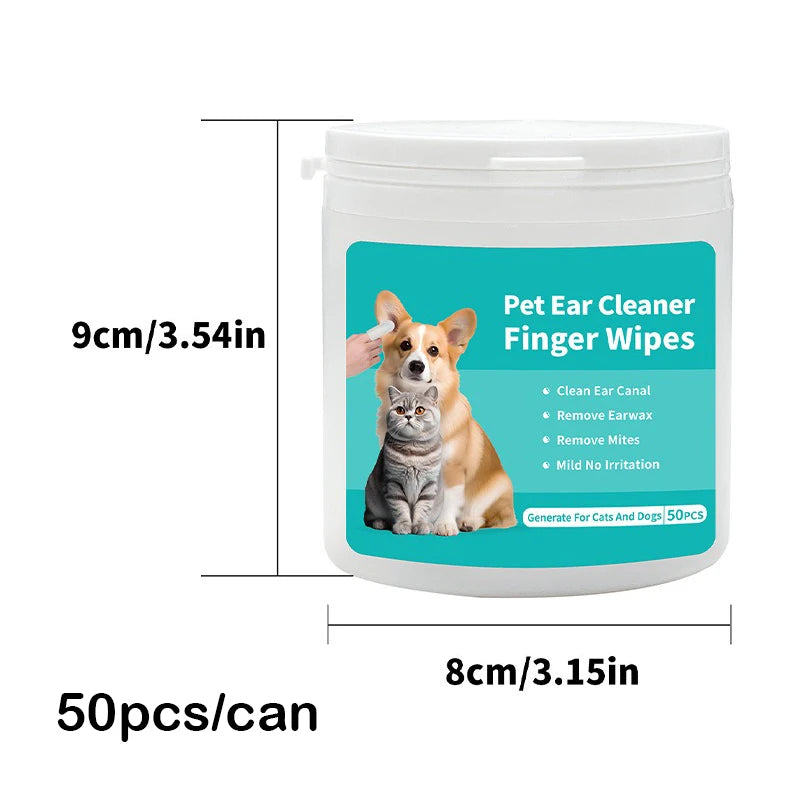Lingettes nettoyantes pour oreilles chien et chat
