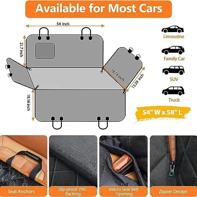 Housse de siège auto imperméable pour chien - Hamac de protection voiture