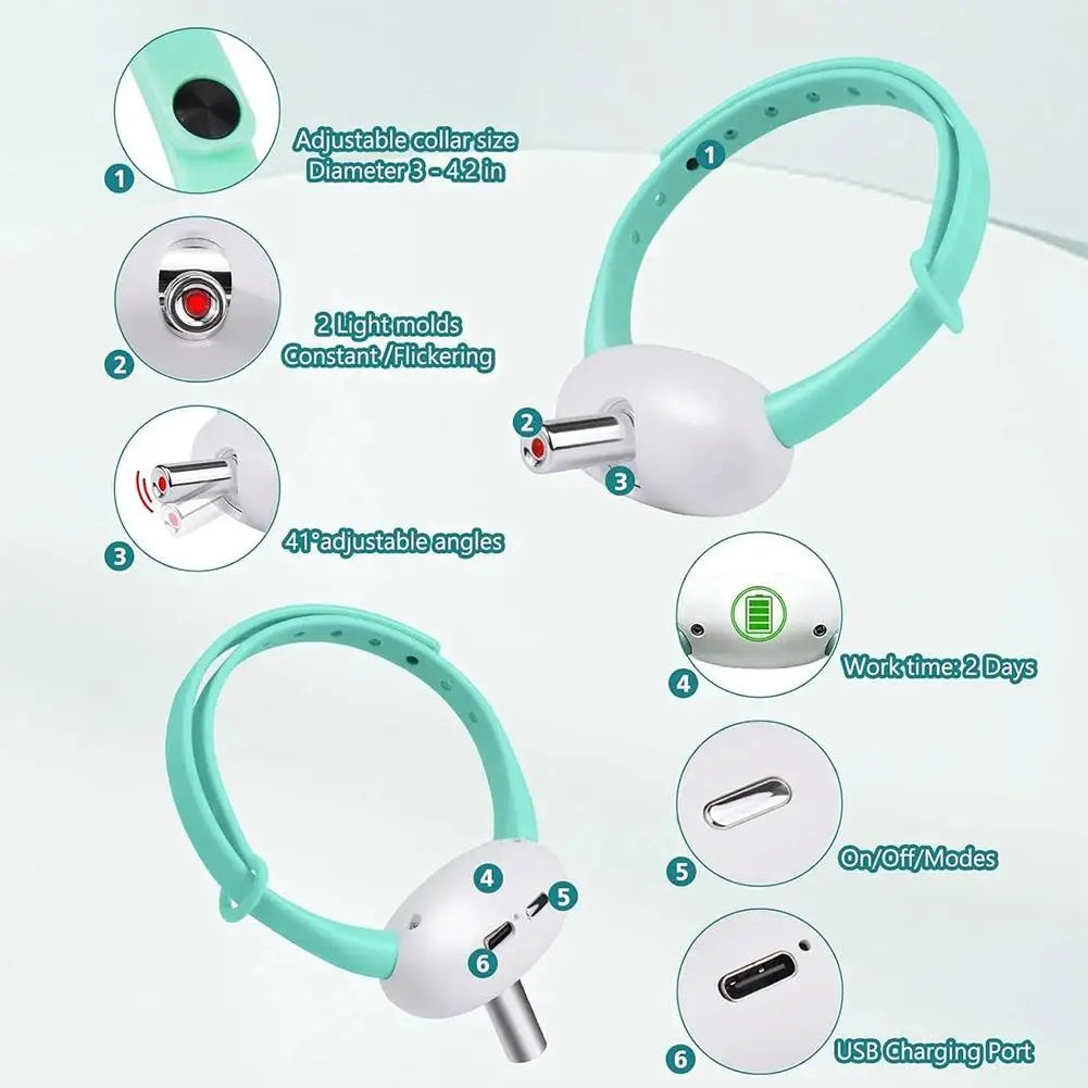Collier laser interactif pour chat - Rechargeable USB-C