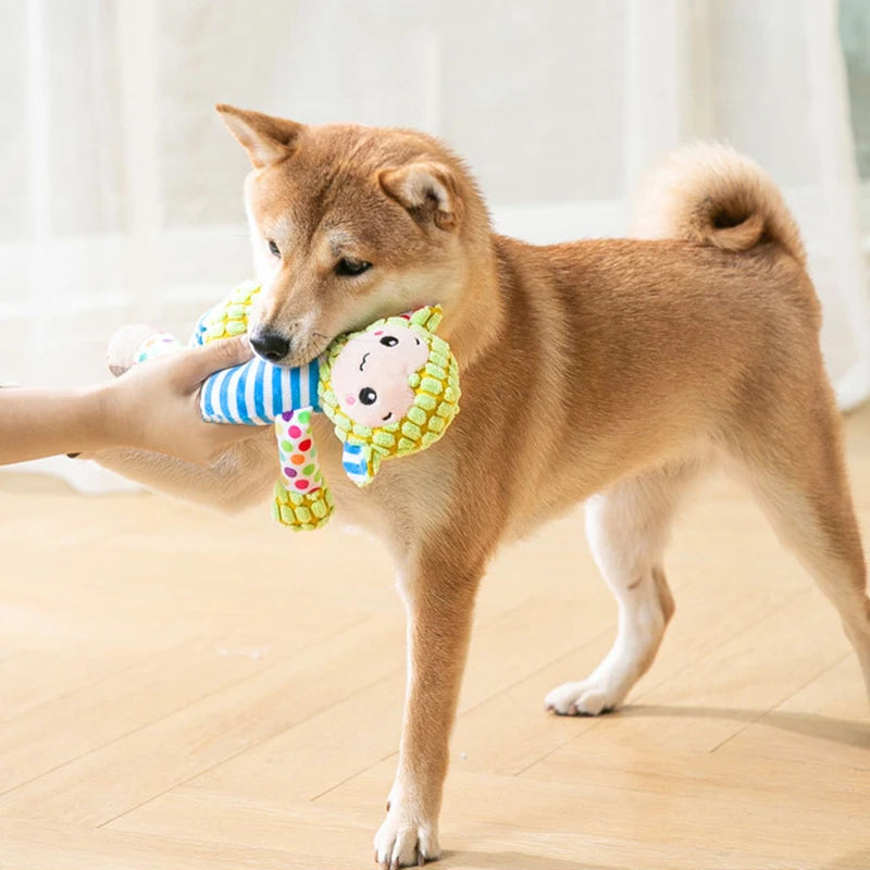 Peluche interactive résistante pour chien et chat - Jouet à mâcher qui couine