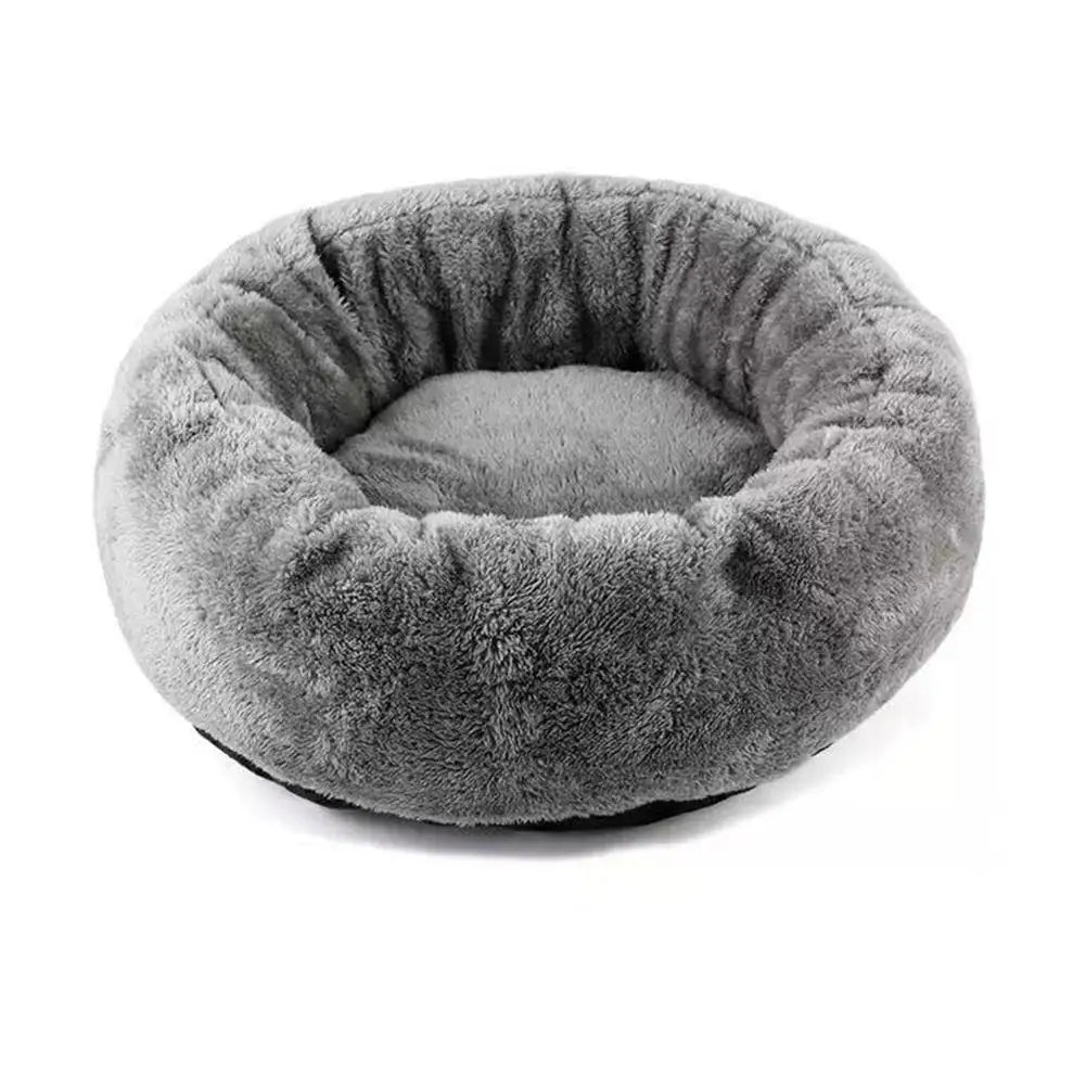 Nid douillet rond en velours pour chat et petit chien - Antidérapant