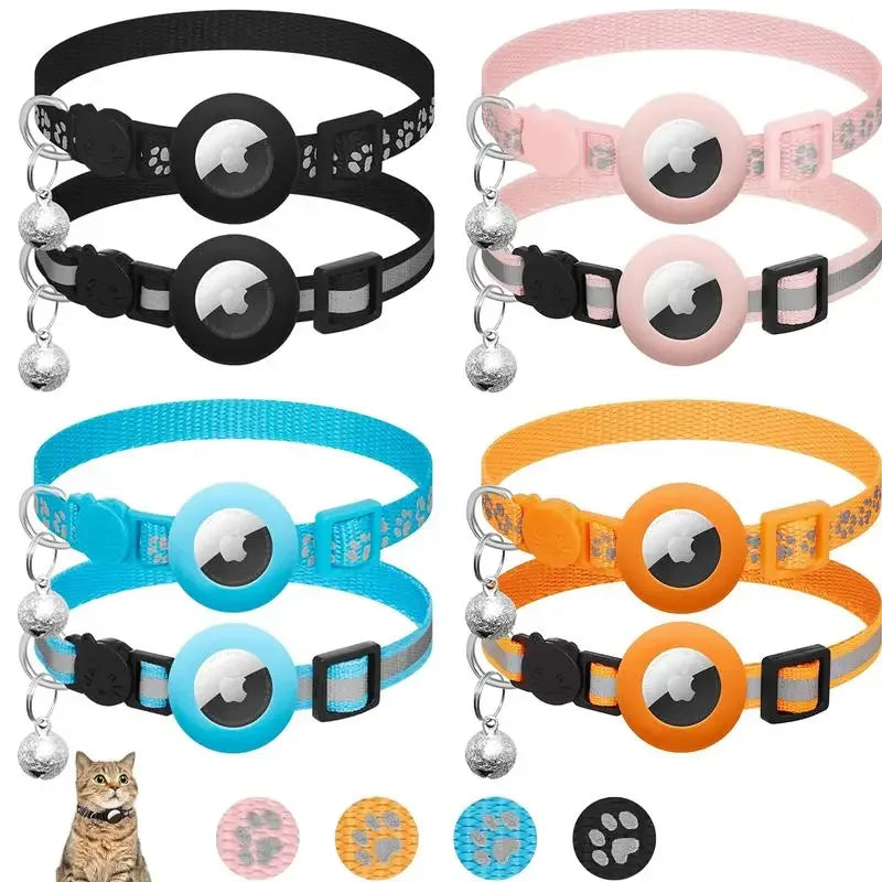 Collier pour chat compatible AirTag, avec clochette (AirTag non inclus)
