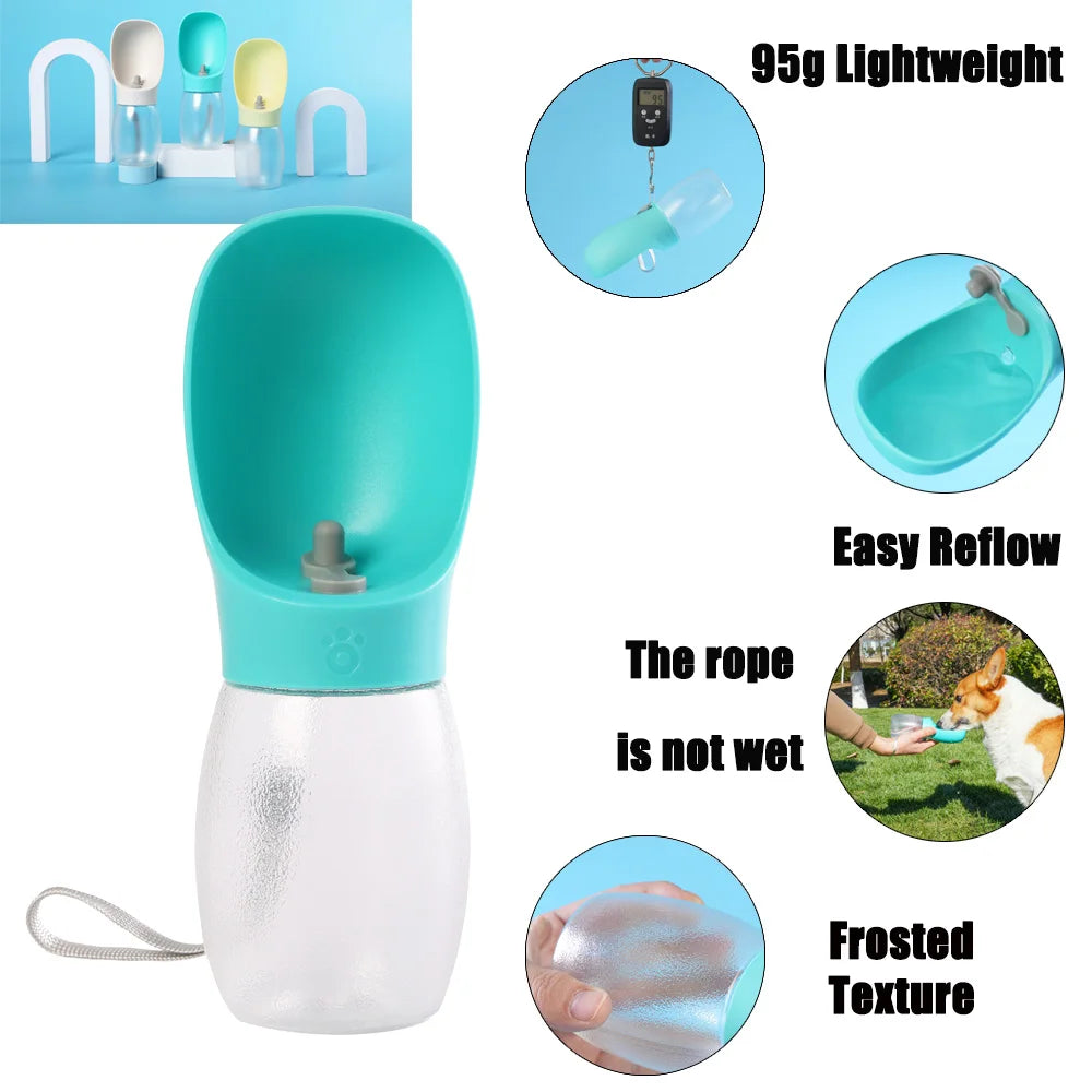 Gourde portable 300ml pour chien et chat - Distributeur d'eau nomade