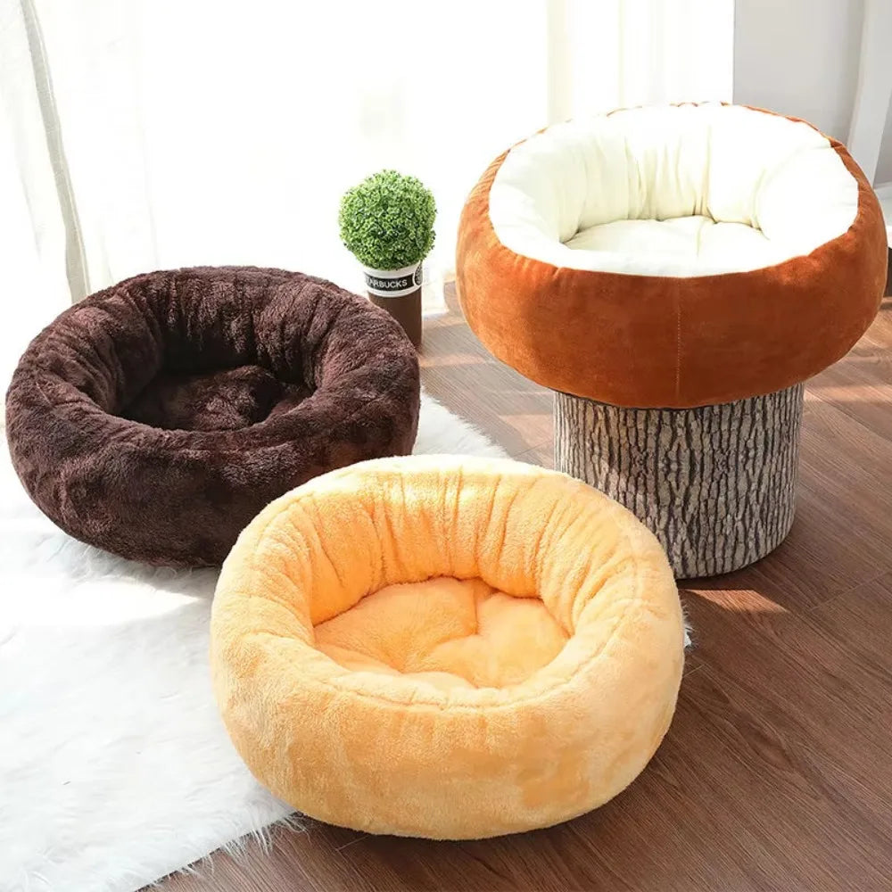 Panier douillet rond pour petit chien ou chat