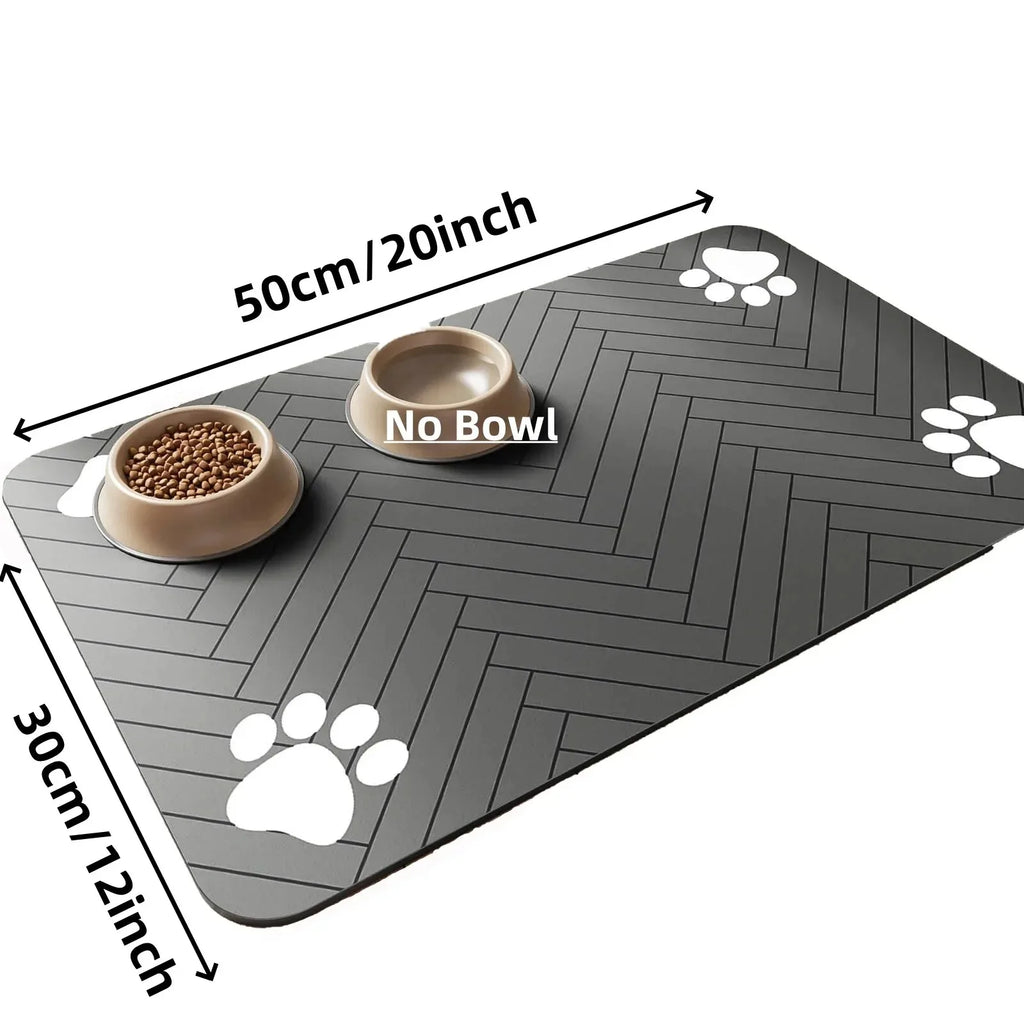 Tapis anti-dégât pour gamelle chat et chien - Silicone imperméable