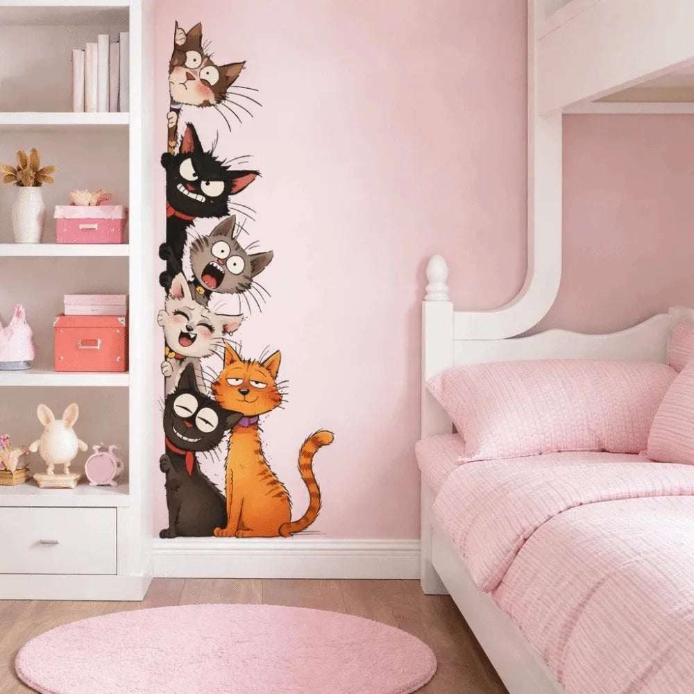 Sticker mural chat auto-adhésif pour décoration intérieure