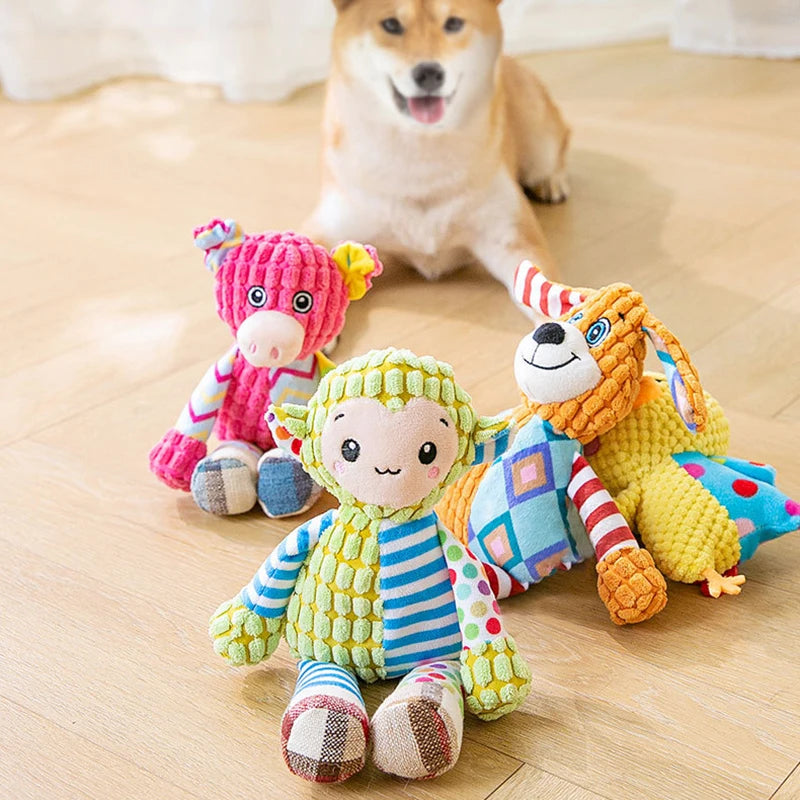 Peluche interactive résistante pour chien et chat - Jouet à mâcher qui couine