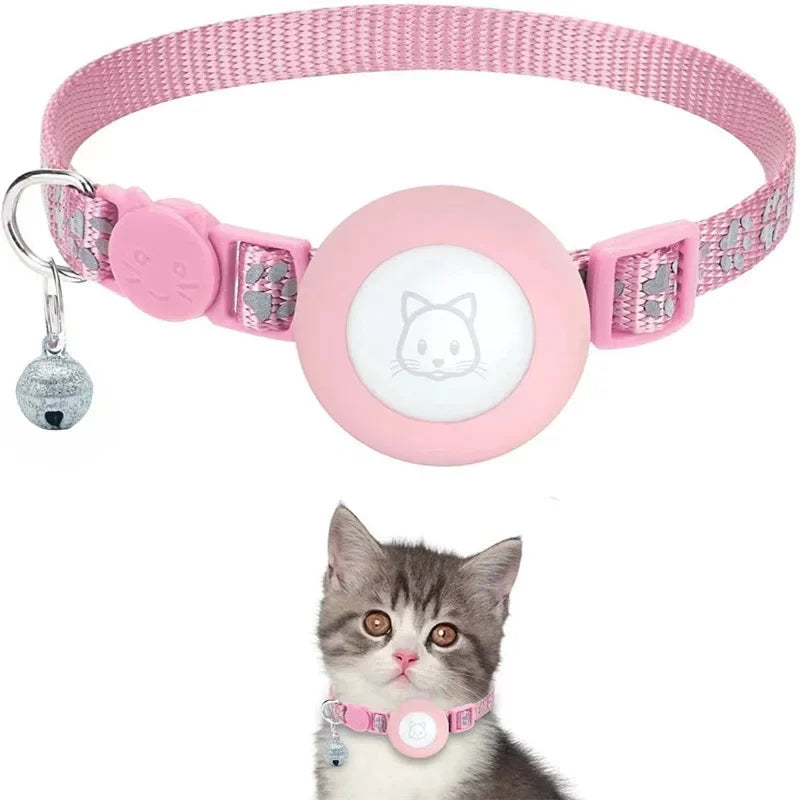 Collier pour chat compatible AirTag - Réfléchissant avec clochette