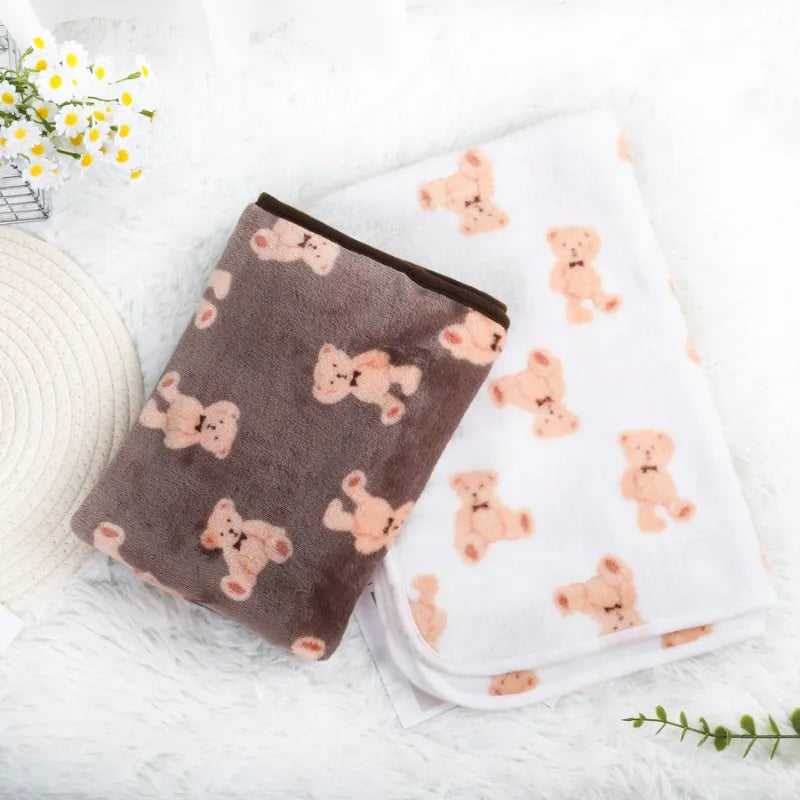 Couverture polaire pour chat et chien - Douce et imprimé pattes