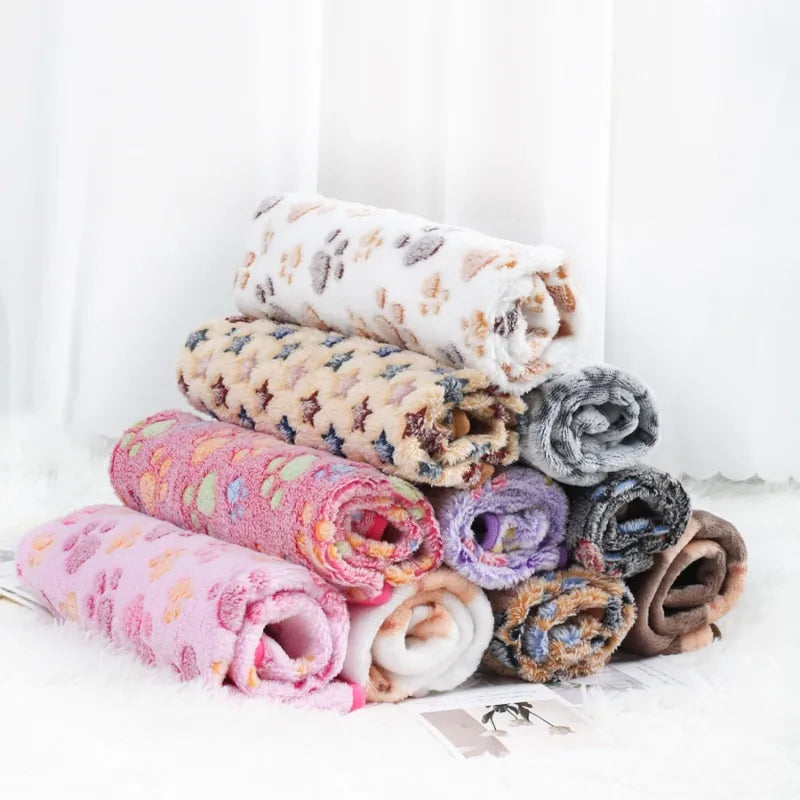 Couverture polaire pour chat et chien - Douce et imprimé pattes