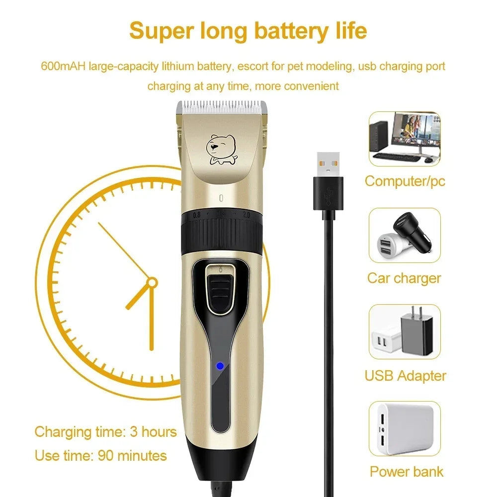 Tondeuse électrique pour chien et chat - Rechargeable USB, silencieuse